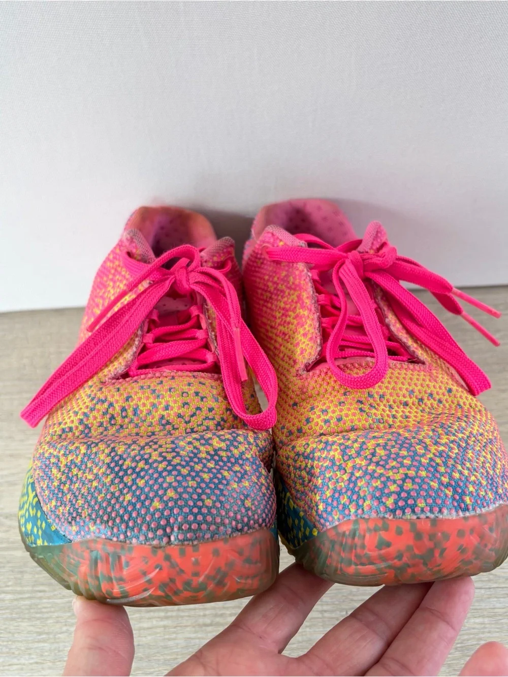 NOBULL Neon Pink Glitch Trainers Superfabric Women 8.5 Sneakers